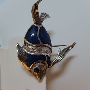Sterling silver blue Lapis Brooch